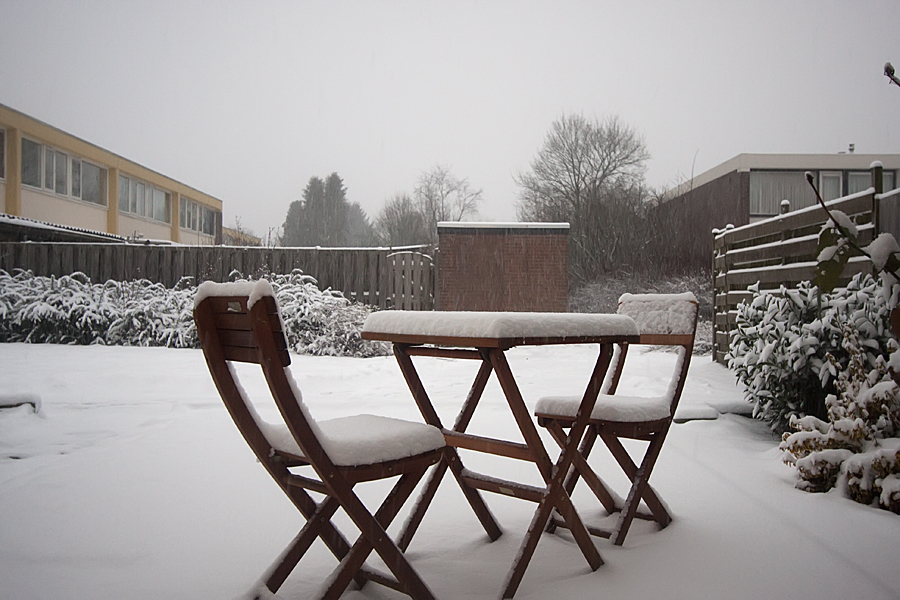 Sneeuwlaagje om 9.30 uur